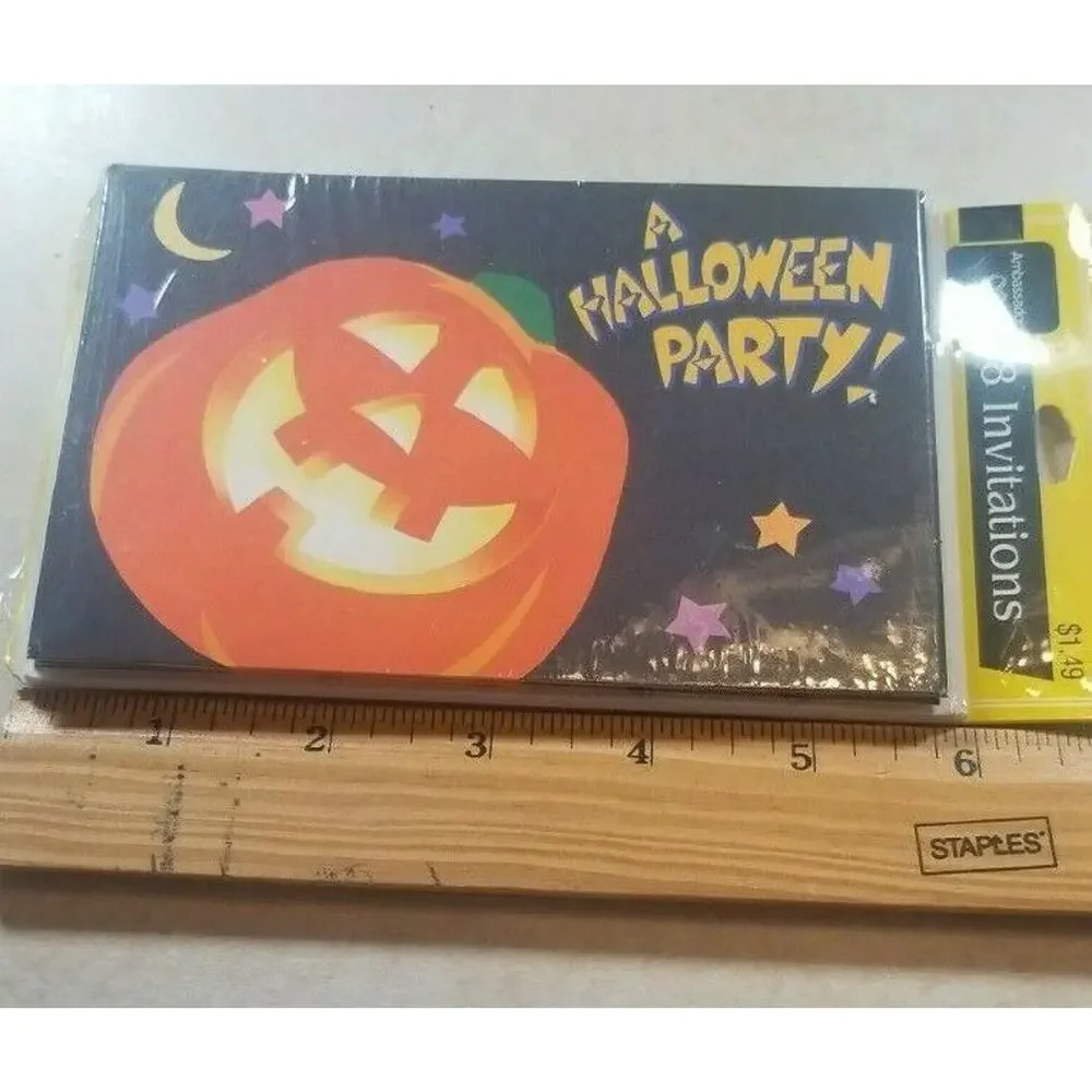Halloween 16 Party Invitations Ambassador Hallmark Cards Jack O Lantern Pumpkin